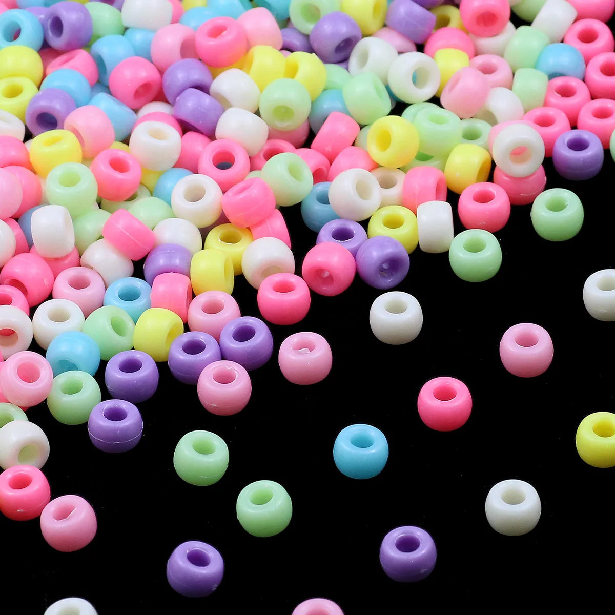 200-1200Pcs multi-colored Large Hole Pony Beads