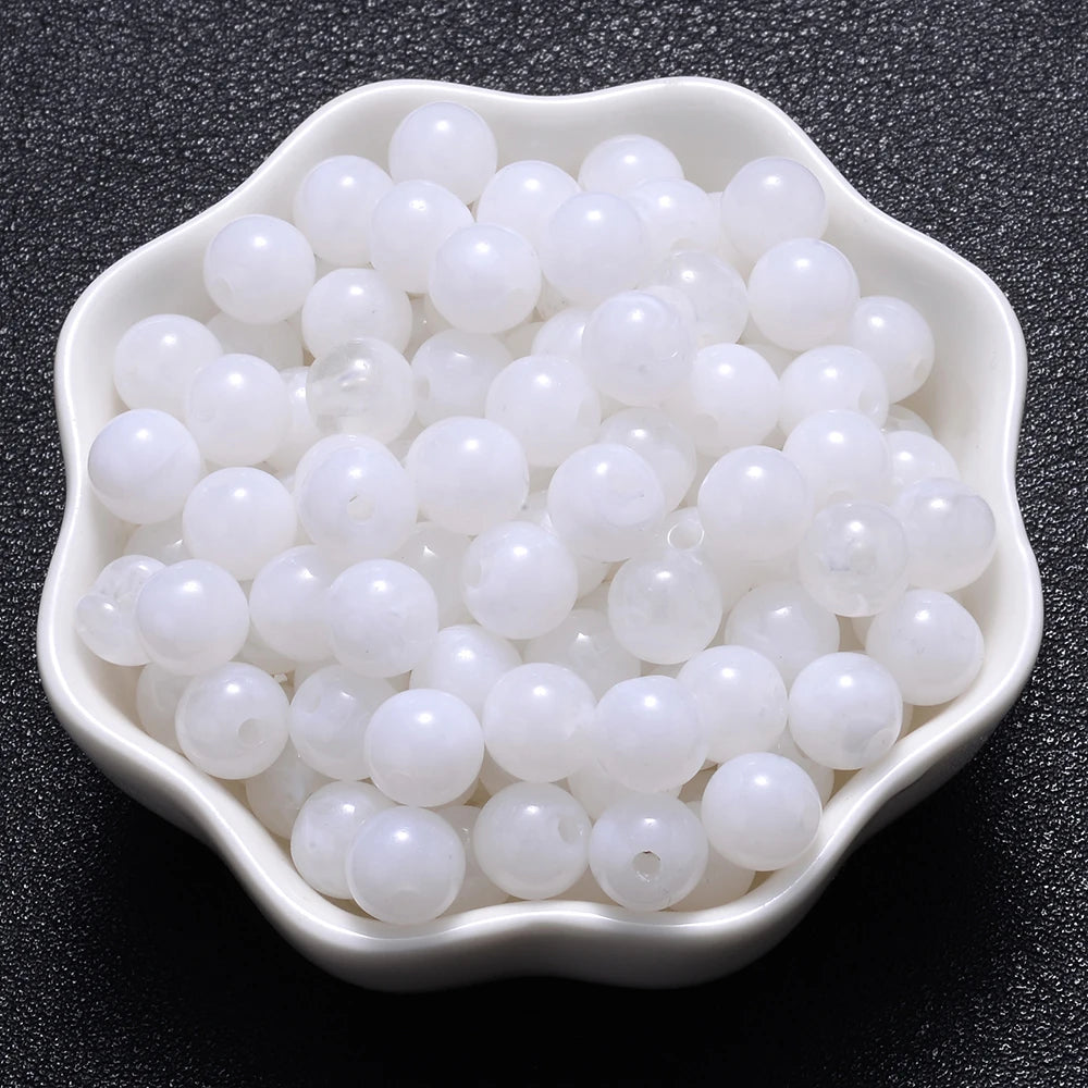 6-18mm Gradient Acrylic Beads Round Cat's Eye  Loose Spacer Beads