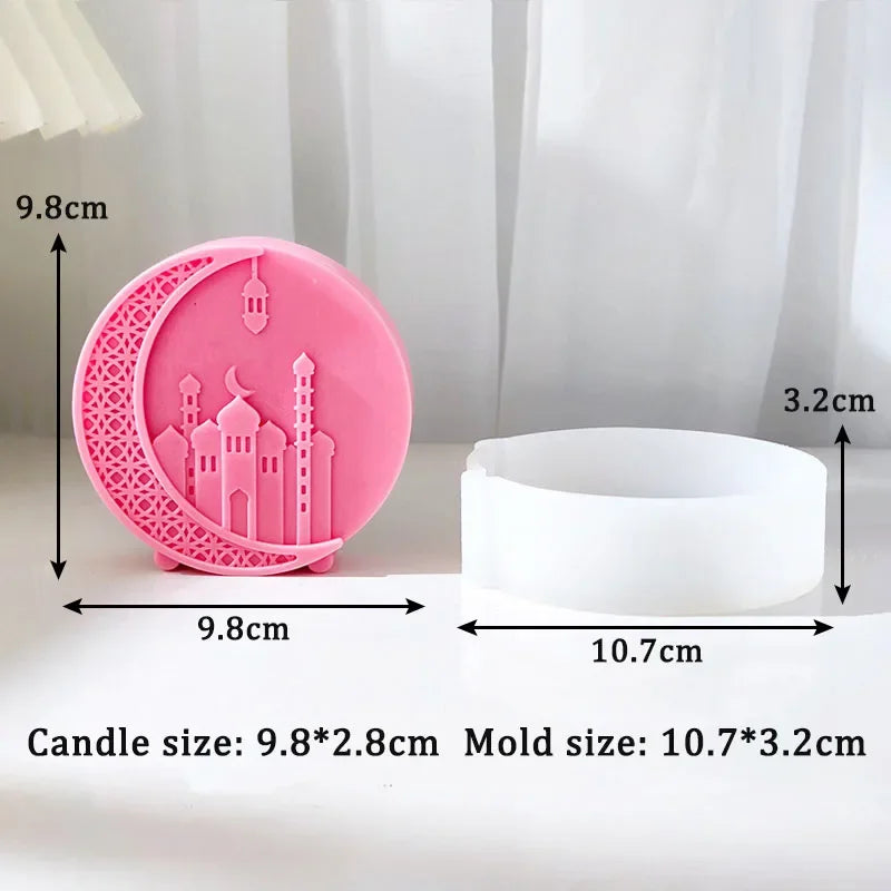 DIY Mosque Patterned Round Candle Silicone Mold