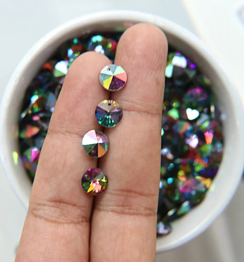 8mm SWAROVSKI 6200 Rivoli Crystal Pendant Beads (17 Colors)