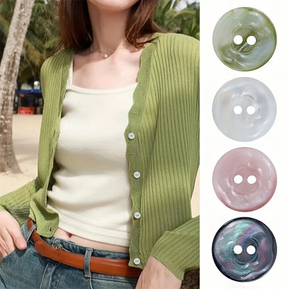 10pcs 11.5mm/15mm Imitation Shell Colorful Sewing Buttons Round