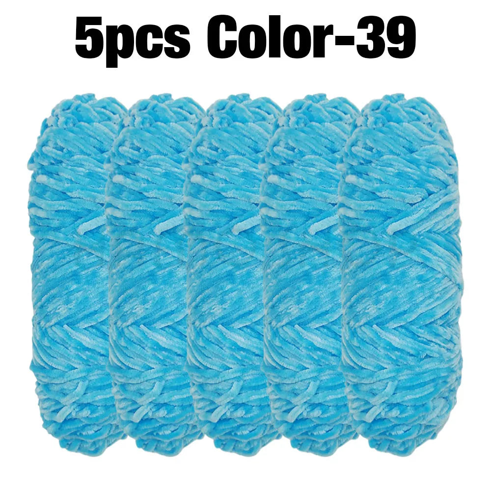 5 Rolls 100g Each Roll Premium Velvet Chenille Yarn