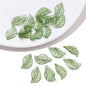 50/100Pcs Acrylic Green Leaf Spacer Charms Beads