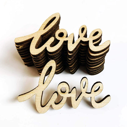 10pcs/lot Little Love Wood Crafts DIY Cutout Wooden Slices