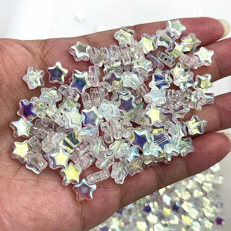 New 30pcs 8mm Five-pointed Star Matte Glass Beads Loose Spacer Beads