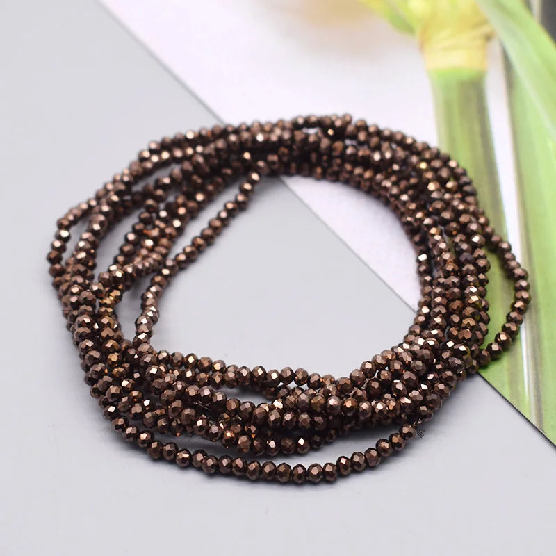 New 2 3 4mm Dyeing Rondelle Crystal Glass Beads