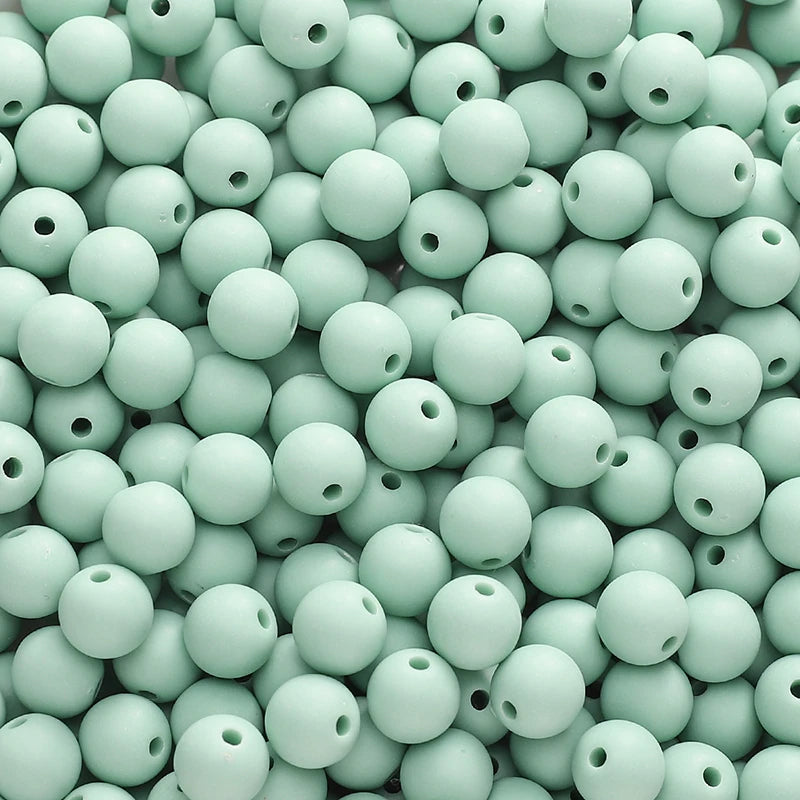 50-100pcs 8/10mm Acrylic Frosted Matte Round Beads Multi Color