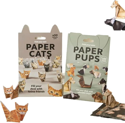 Creative Cats Dogs Origami Paper DIY Folding Paper