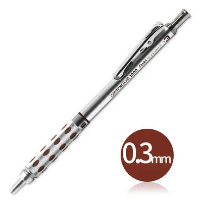 Pentel Drawing Mechanical pencils GraphGear 1000  Low Center of Gravity Telescopic Protective Tube