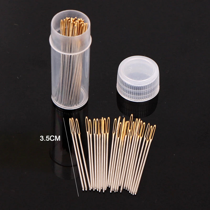 30 PCS Cross Stitch Needles Gold Tail