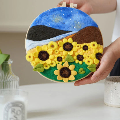 CHENISTORY 20x20cm Frame Wool Felting Painting