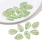 50/100Pcs Acrylic Green Leaf Spacer Charms Beads