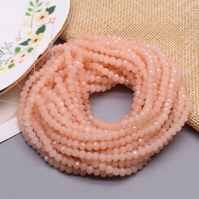 New 2 3 4mm Dyeing Rondelle Crystal Glass Beads