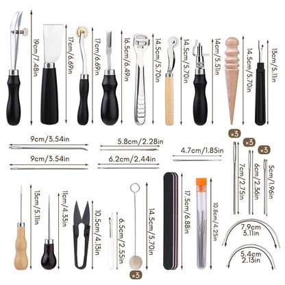 KRABALL Professional Leather Craft Tool Kit Hand Sewing Repair Kit