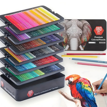 180 Colors Professional Colored Pencils Set Non-toxic Oil Pencils Set