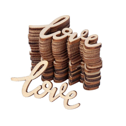 10pcs/lot Little Love Wood Crafts DIY Cutout Wooden Slices