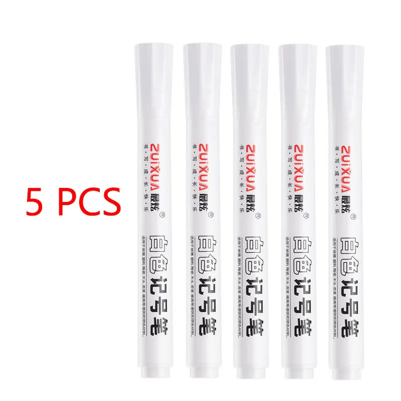 1/3/5 Pcs White Marker Pens 2.0mm Oily Waterproof White Gel Pen