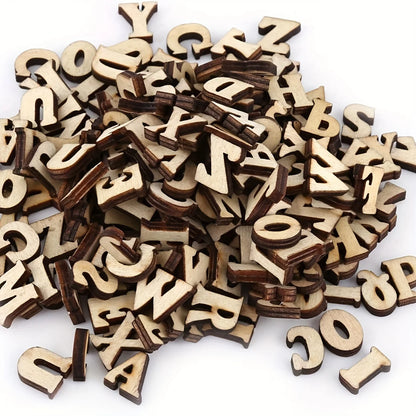 100Pcs Mixed Wooden A Z Letters  Wooden Numbers