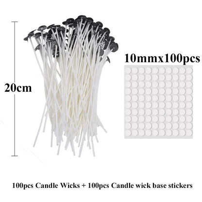 Smokeless Candle Wicks 2.6-20cm Pre-Waxed Cotton Core Wicks