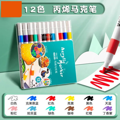 12-60 Colors Acrylic Markers Pen Set Paint