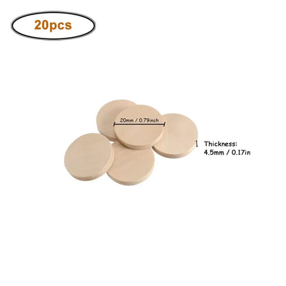 15-35mm Unfinished Smooth Round Wood Coins