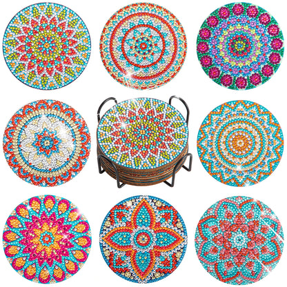 8pc/sets Mandala Diamond Painting Coasters