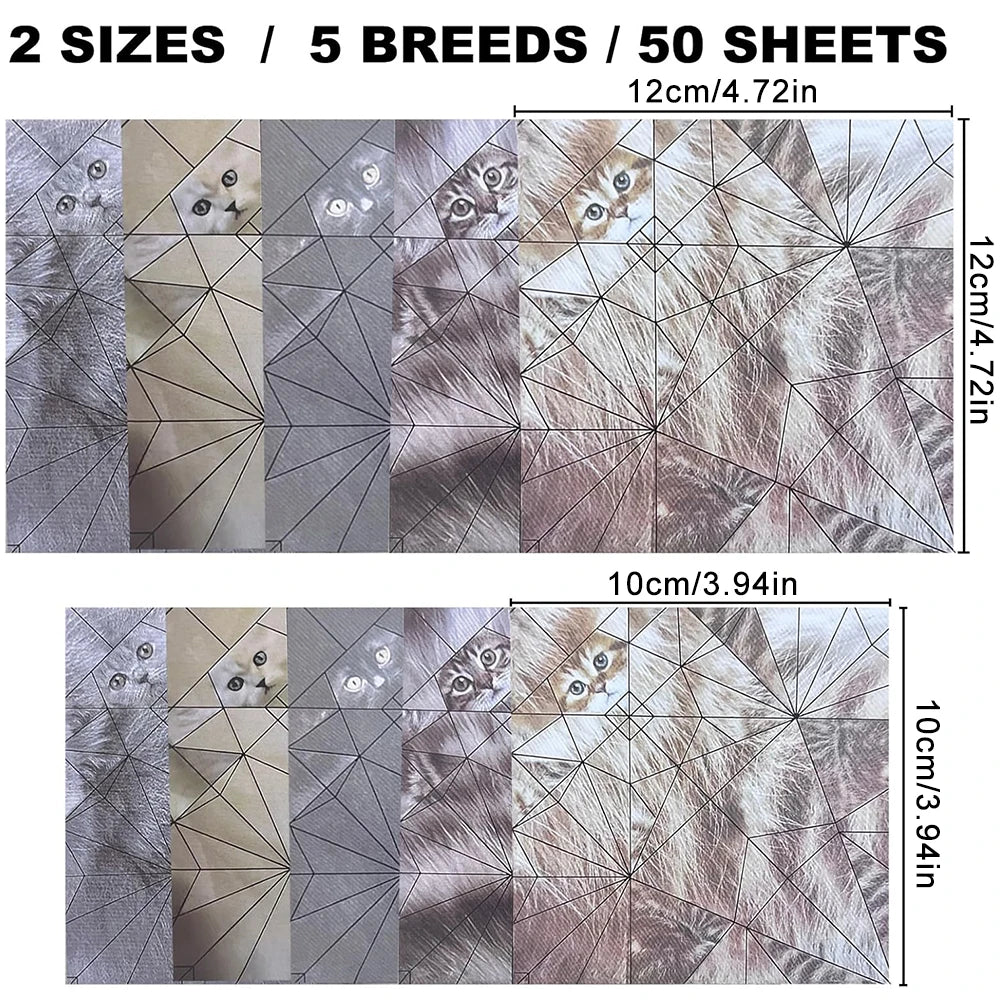 Creative Cats Dogs Origami Paper DIY Folding Paper