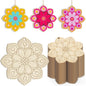 10pcs Wooden Flower Ornaments