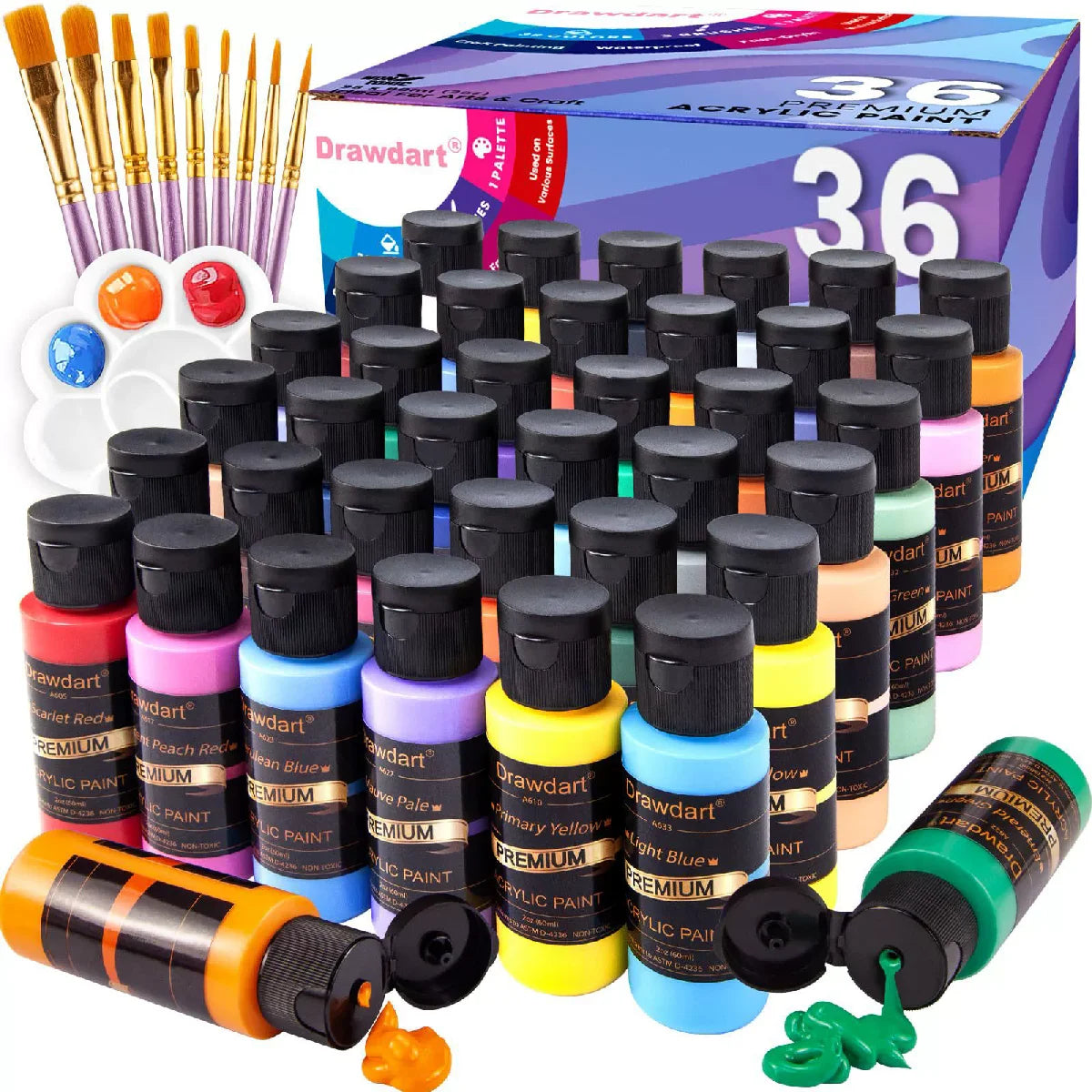 24-Color 60ML Acrylic Paint Set