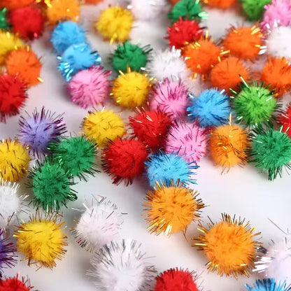 30-200Pcs Glitter Balls Pompom