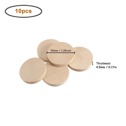 15-35mm Unfinished Smooth Round Wood Coins