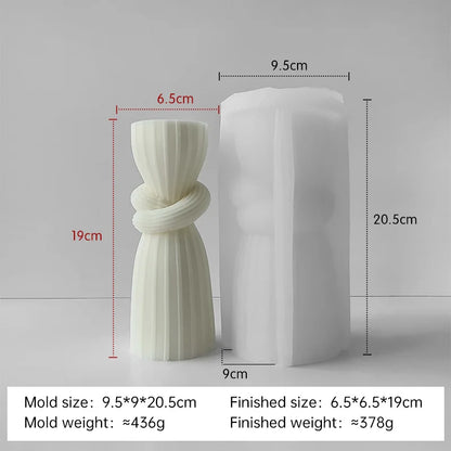 Striped Cylinder Aroma Candle Silicone Mold