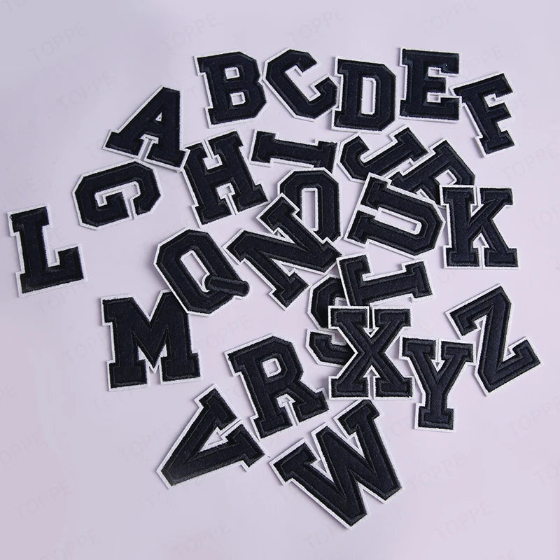 Navy Blue Letter Iron On Patch Applique