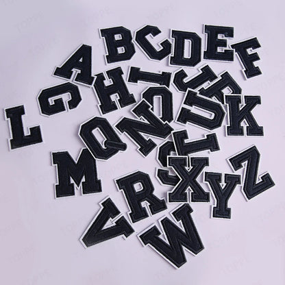 Navy Blue Letter Iron On Patch Applique