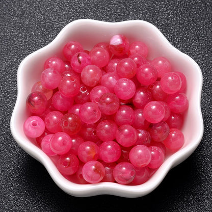 6-18mm Gradient Acrylic Beads Round Cat's Eye  Loose Spacer Beads