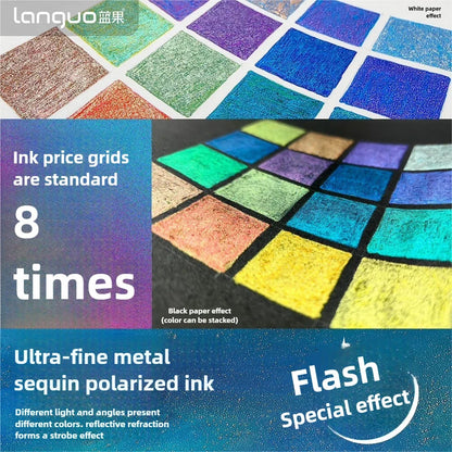LANGUO 207/4 Colors Glitter Acrylic 0.5/1.0mm Gel Pen