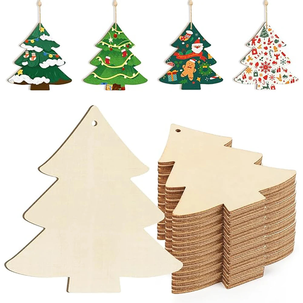 10pcs Wooden Flower Ornaments