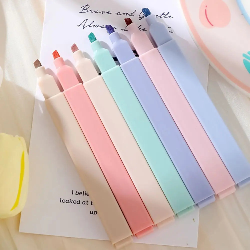 6/12Pcs Pastel Highlighters Soft Tip Mild Colours Highlighter Marker Pen