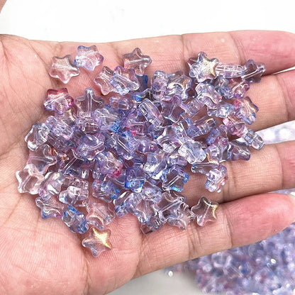 New 30pcs 8mm Five-pointed Star Matte Glass Beads Loose Spacer Beads