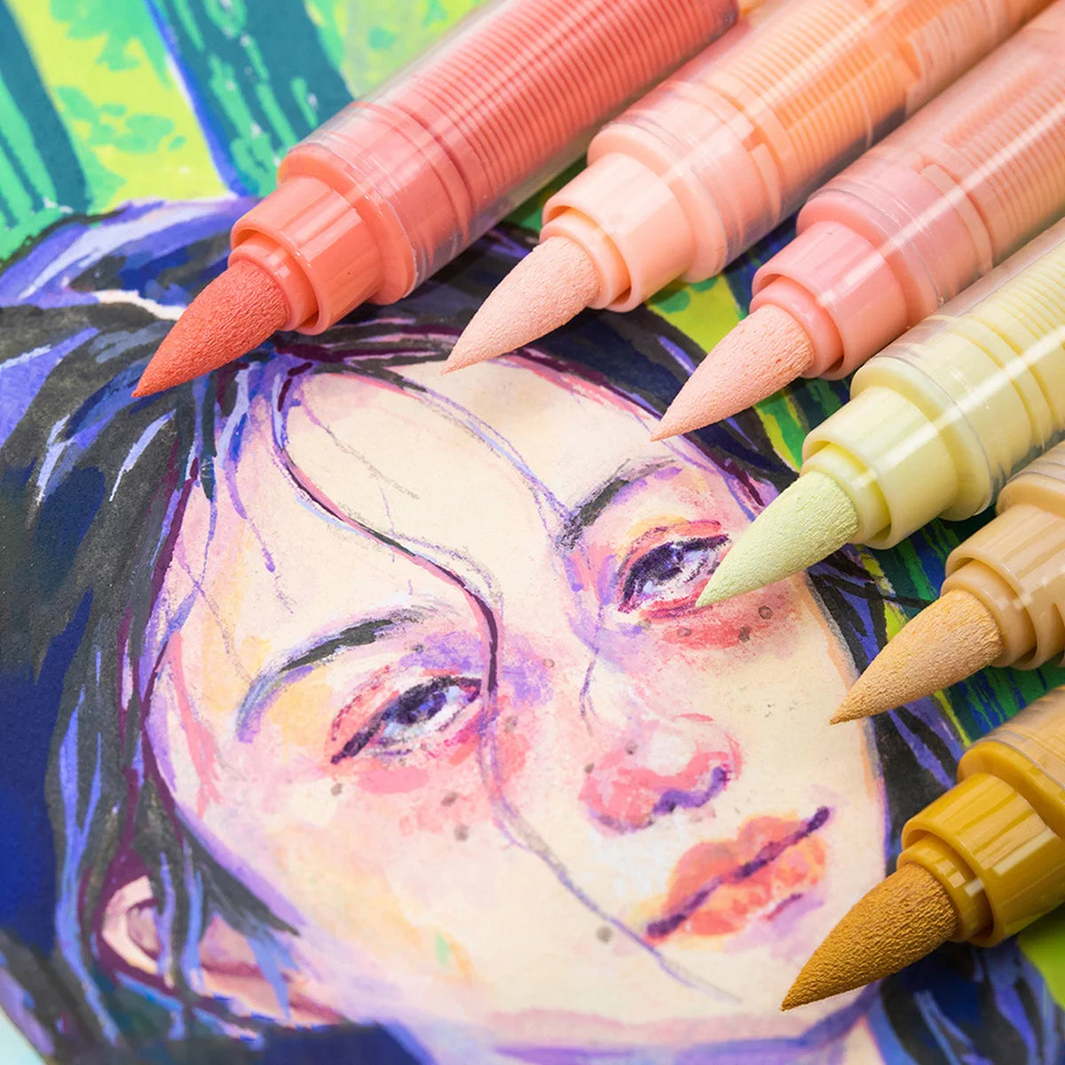 24 Colors Skin Tone Acrylic Paint Pens