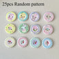 25Pcs Mixed Color Handmade Resin Round 2/4-hole Button