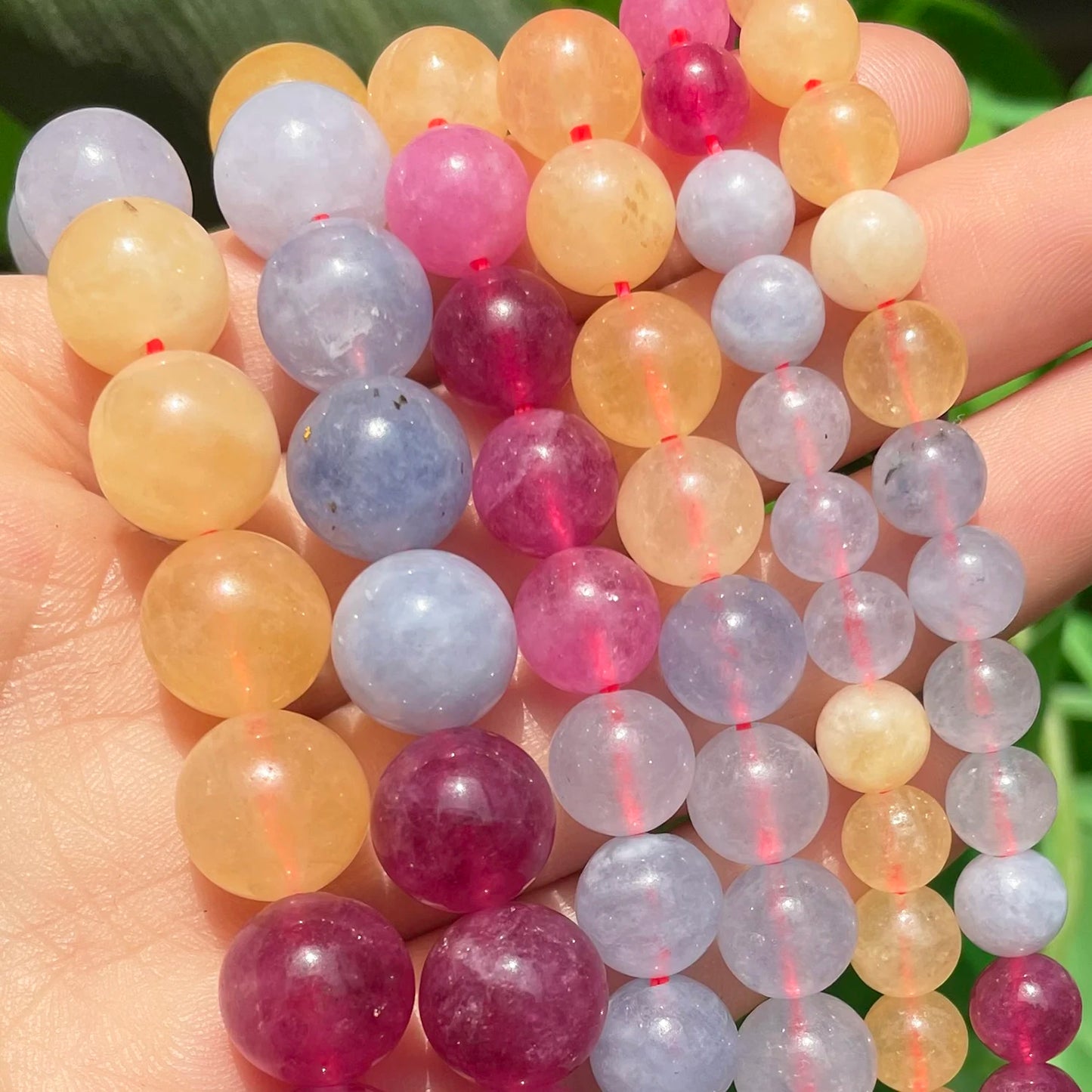 Natural Stone Dark Blue Chalcedony Jades Beads Round Loose Spacer Beads