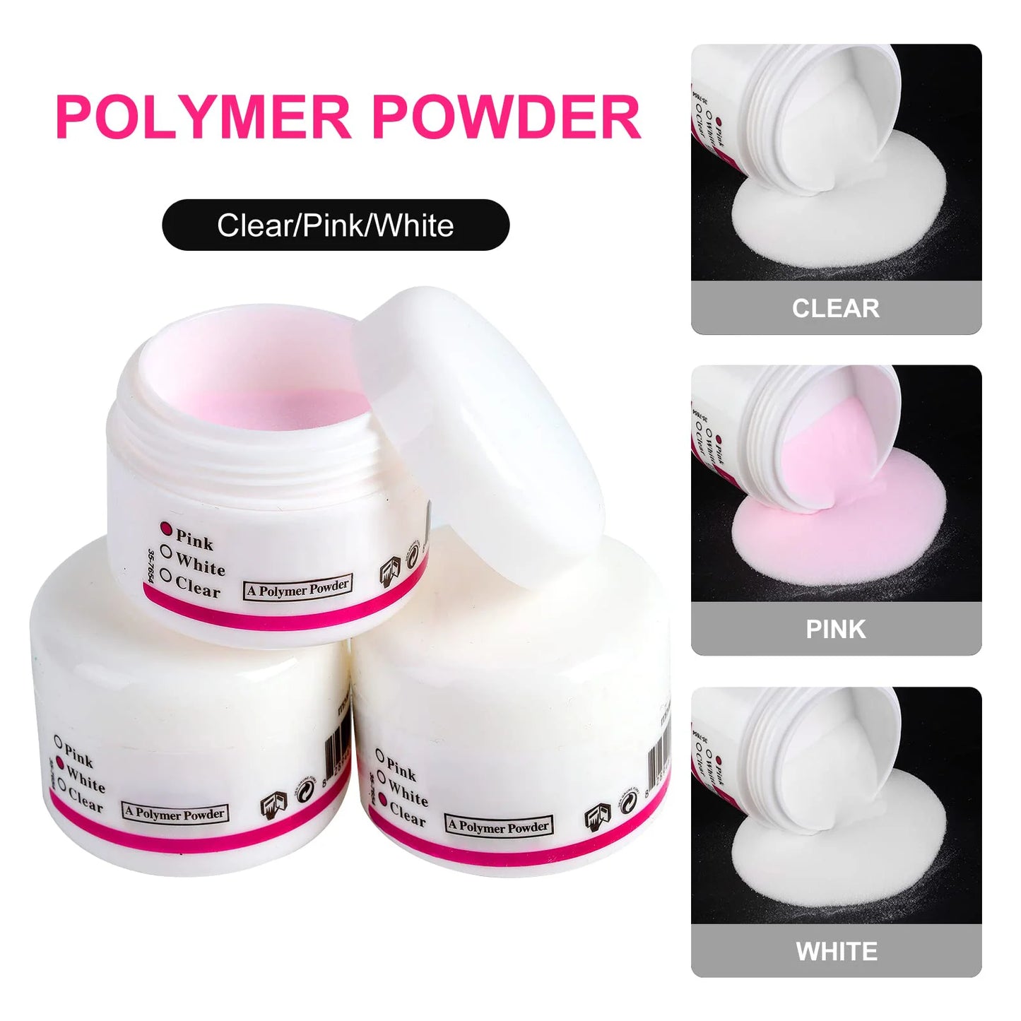 Professional Acrylic Nail Kit for Beginners with Everything 3 color Acrylic Powder Set