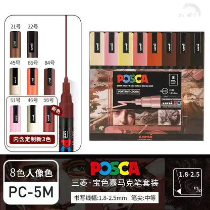 New Uni Posca Marker Pen Set PC-1M/3M/5M/8K/17K