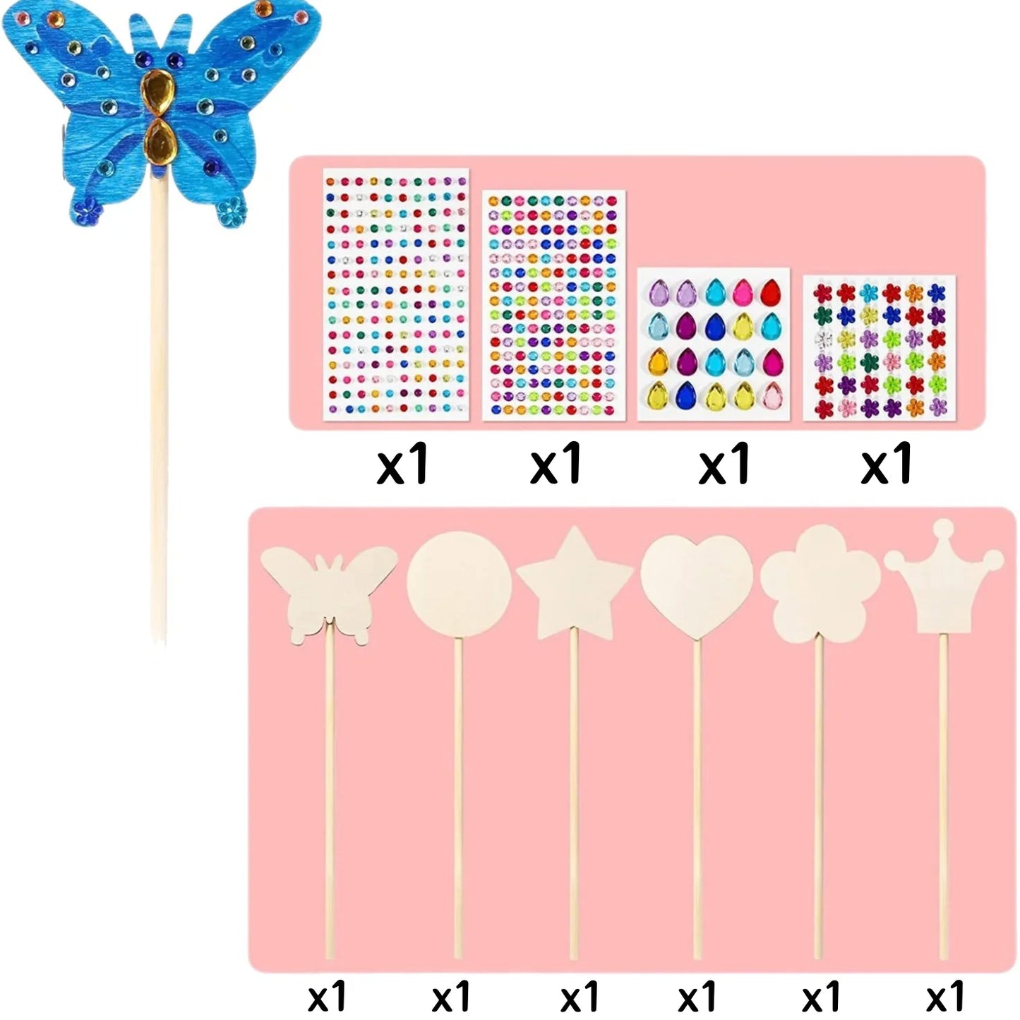6/12Pcs DIY Wooden Princess Wands Craft Kit Unfinished Wooden Wands