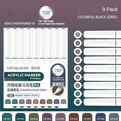 LANGUO 240/9 Colors Acrylic Color Markers Direct Liquid Paint Marker