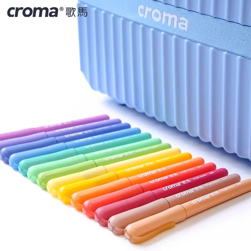 CROMA Refillable Direct Liquid Acrylic Marker Set with Soft Tip Layering Capable
