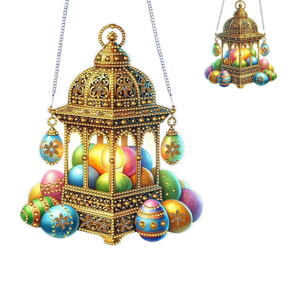 Easter Egg Basket Rhinestone Diamond Art Pendants