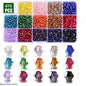 3 4 6mm Bicone Crystal Beads Box Multi-faceted Irregular Glass Bead Set 15
