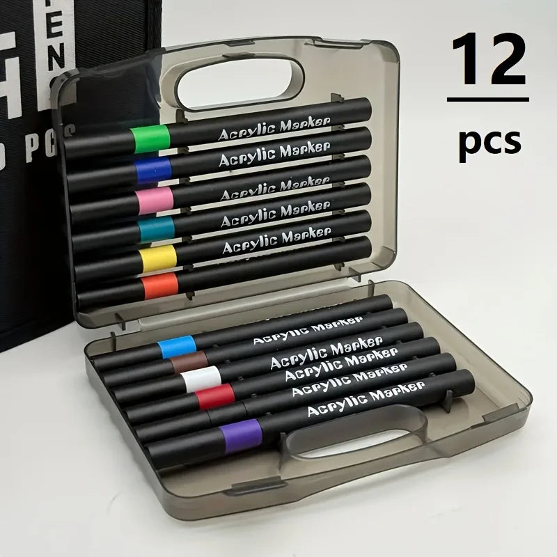 Soft Brush Tip Acrylic Marker Pens – Vibrant, No Bleeding